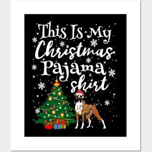 This is my Christmas Pajama Shirt Boxer Lover Dog Posters and Art